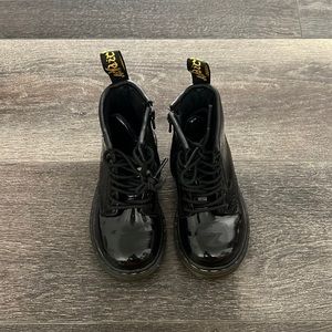 Black patent leather toddler Dr. Martens